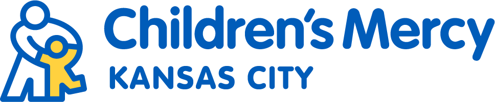 Children's Mercy Kansas City logo. Includes adult with dancing child icon.