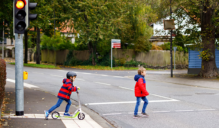 Kids crossing the street